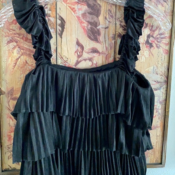 LaROK MINI DRESS LBD STRETCH TIERED 1920 BLACK MINI DRESS S NWOT - Picture 5 of 12